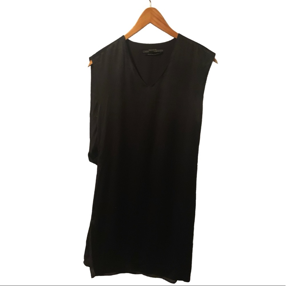 All Saints Velia black v neck shift dress - Picture 3 of 5